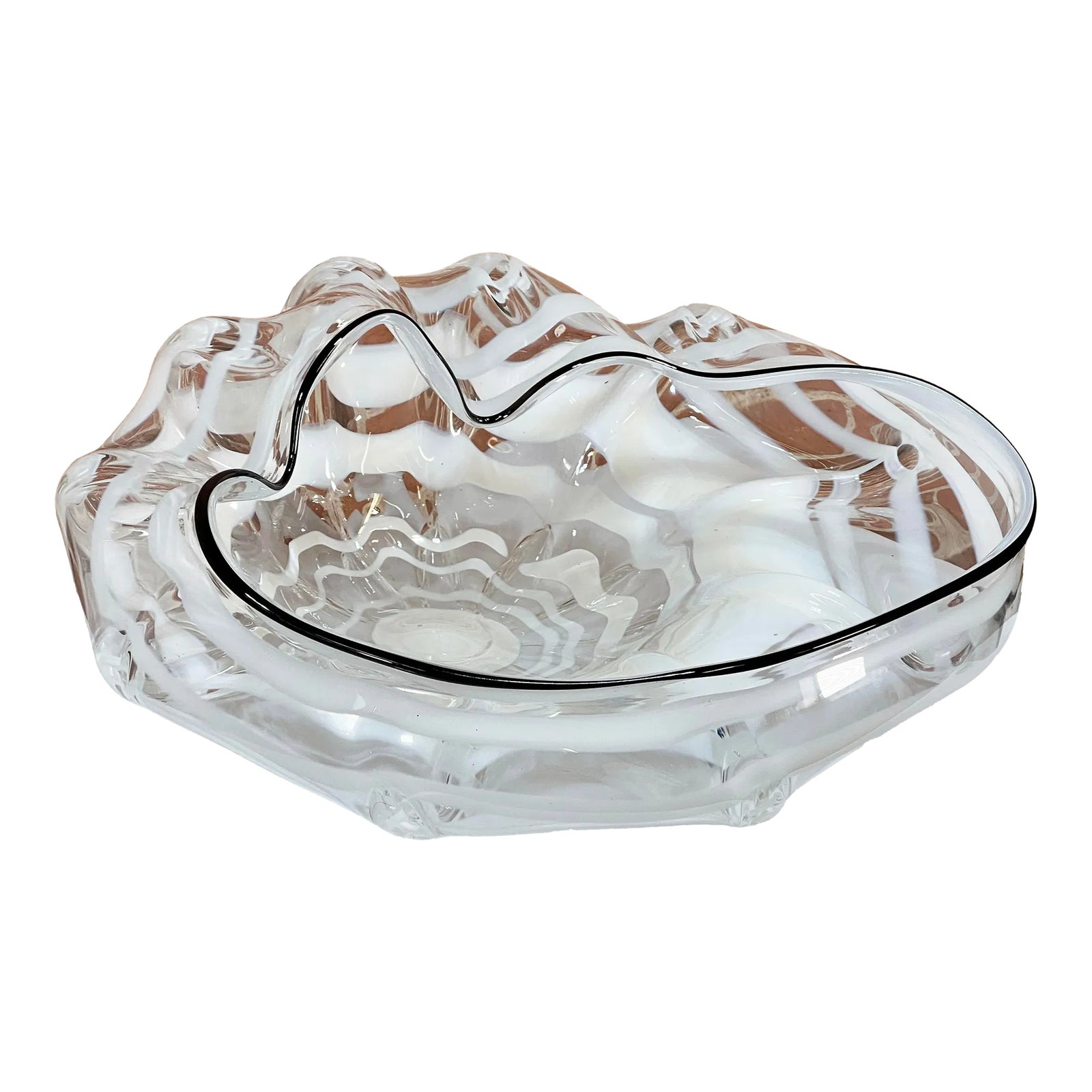 Rare Phil O'Reilly American Studio Art Glass Organic Modern Centerpiece Bowl