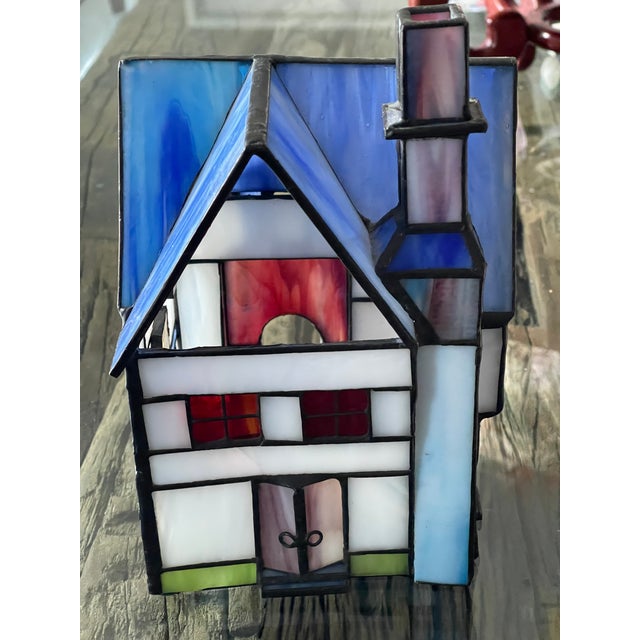 Shabby Chic 1960s Lovely Staine Glass House Multicolored Multidimensional For Sale - Image 3 of 4
