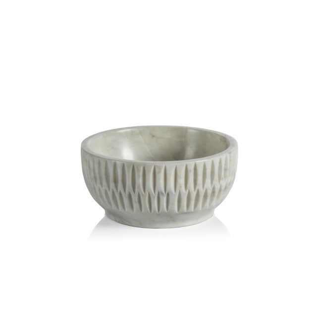 Contemporary Fulham Etched Marble Condiment Bowl For Sale - Image 3 of 3