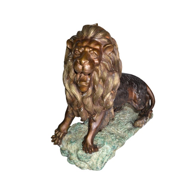 Heavy Solid Bronze Lion Sculpture For Sale
