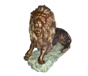 Heavy Solid Bronze Lion Sculpture