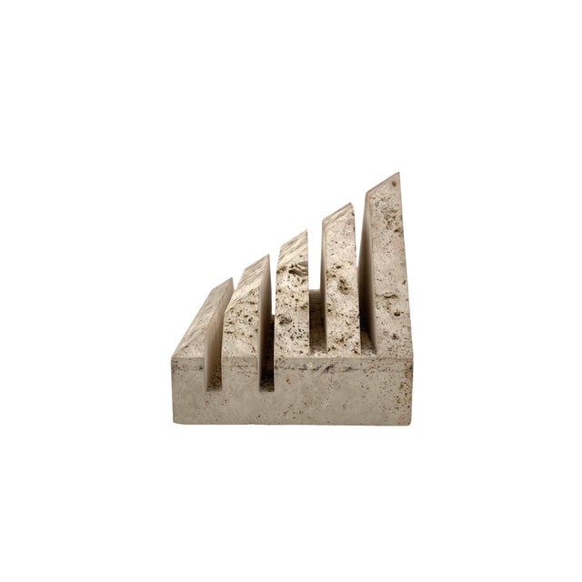 Ivory Travertine Desk Organizer by Enzo Mari for Fratelli Mannelli, Italy, 1970s For Sale - Image 8 of 18