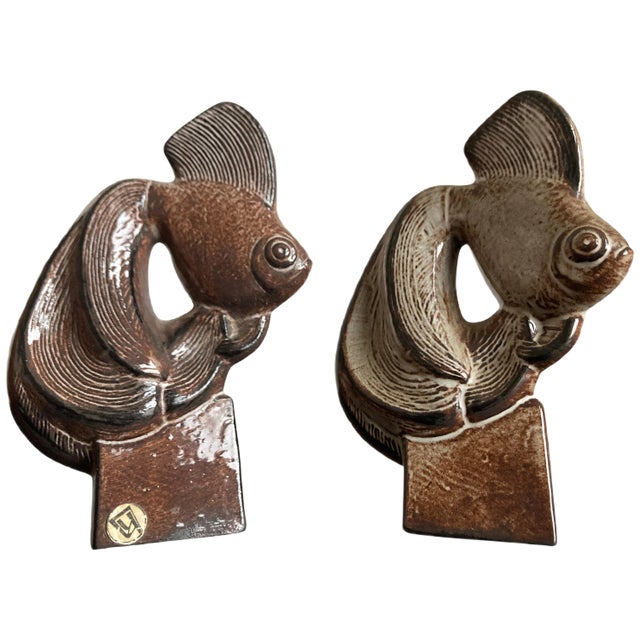 Ceramic Fish Sculptures from Keramia, 1969, Set of 2 For Sale