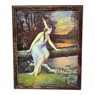 Vintage Native American Woman Framed Print For Sale