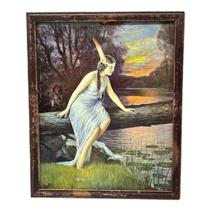 Vintage Native American Woman Framed Print