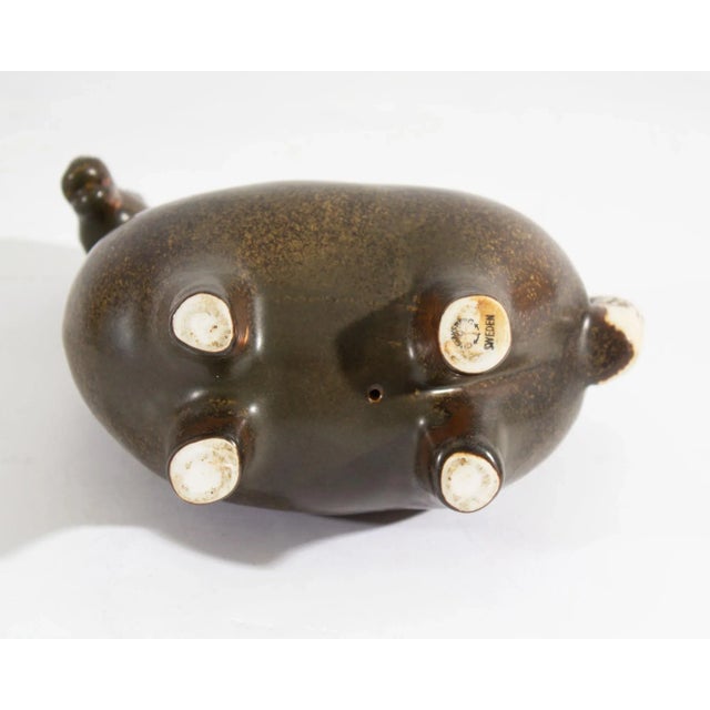 Ceramic Stig Lindberg Gustavsberg Brown Ceramic Horse For Sale - Image 7 of 10