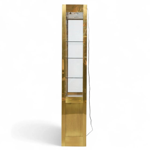 Mid 20th Century Mastercraft Mid Century Brass Vitrines Cabinet - Pair For Sale - Image 5 of 11