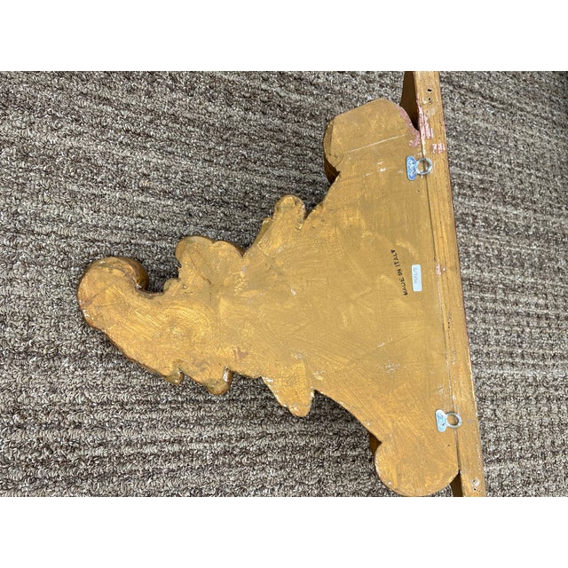 Mid 20th Century Italian Gilt Extra Large Wall Shelves, 1980’s, a Pair For Sale - Image 5 of 9