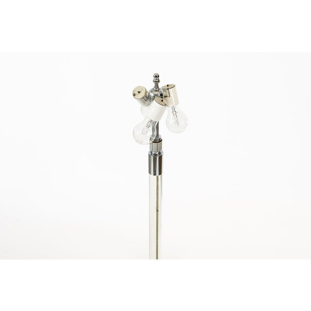 Vintage Mid Century Glass Column & Chrome Floor Lamp by Hansen, 1970s For Sale - Image 12 of 15