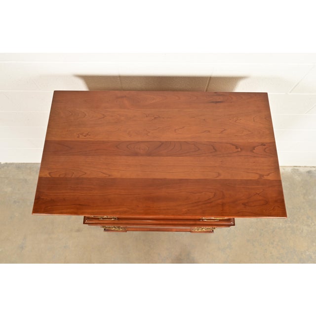 L. & J. G. Stickley Georgian Solid Cherry Wood Eight-Drawer Highboy Dresser, 1957 For Sale - Image 12 of 15