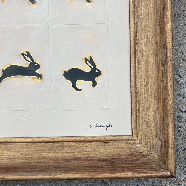 Original 16 x 20 painting on cardboard with 8 original paintings on paper affixed to the cardboard signed bottom right &...