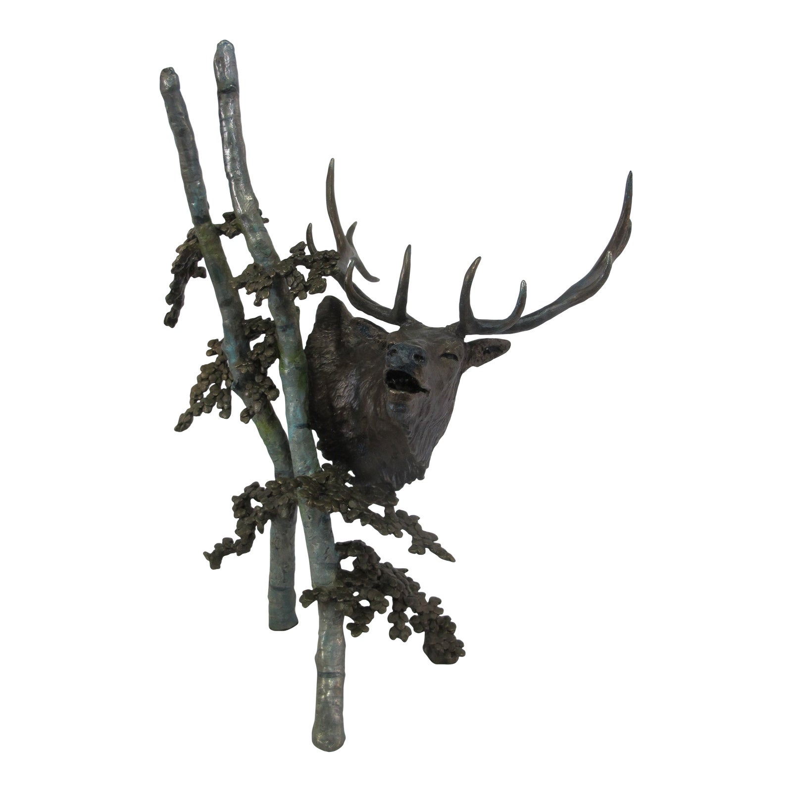 Mark Hopkins Large Limited Edition Bronze Elk Sculpture the Call Chairish
