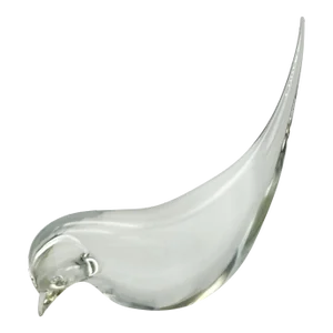 Seguso Italian Murano Clear Art Glass Bird Figurine
