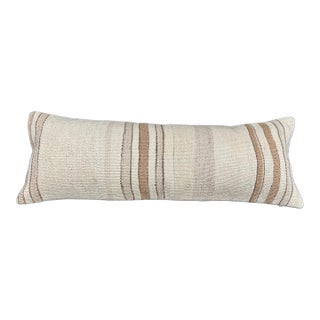 Turkish Hemp Pillow Cushion Natural Beige Brown Cushion Cover 14x40 For Sale