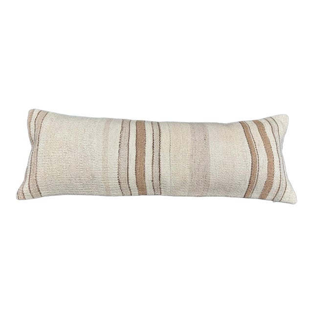 Turkish Hemp Pillow Cushion Natural Beige Brown Cushion Cover 14x40 For Sale