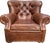 2000 - 2009 Cigar Leather Restoration Hardware Chair & Coordinating Ottoman, a Pair For Sale - Image 5 of 18