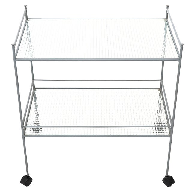 Metal and Glass Service Trolley, 1980s For Sale