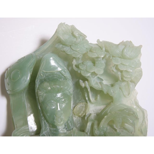 Asian Woman and Two Children Jade Sculpture, Unknown For Sale - Image 3 of 7