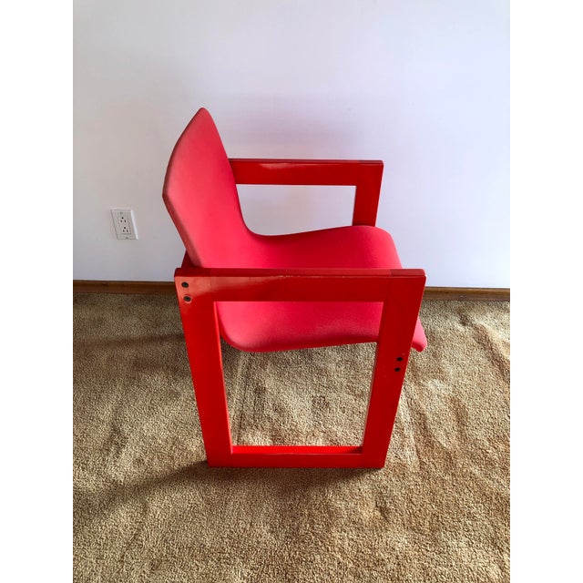 Modern 1970s Red Modern Vanity Table and Chair - Set of 2 For Sale - Image 3 of 12