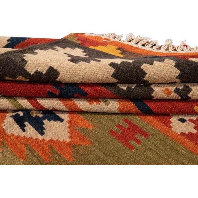 2010s 21st Century Contemporary Kilim Rug 5 '6'' X 7' 10'' For Sale - Image 5 of 13