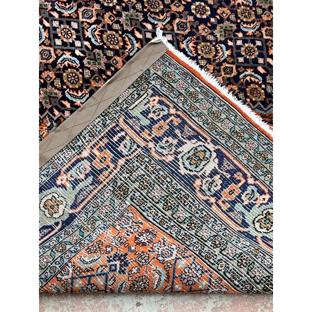 1980s Vintage Persian Bijar Wool Rug 6’7” X 9’10” For Sale - Image 5 of 6