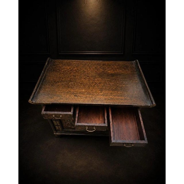 2000 - 2009 Chinese Wood Cabinet Sideboard with Brass Fittings For Sale - Image 5 of 9