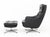 Mid-Century Modern Overman Black Vinyl Lounge Chair and Ottoman For Sale - Image 3 of 12
