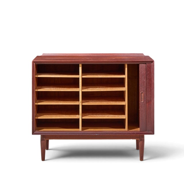 Arne Vodder for Sibast Mid Century Danish Teak Tambour Door Cabinet Credenza For Sale In Chicago - Image 6 of 8