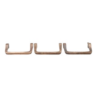 Set of Vintage 4.25 In. Brass Curved Drawer Pulls For Sale