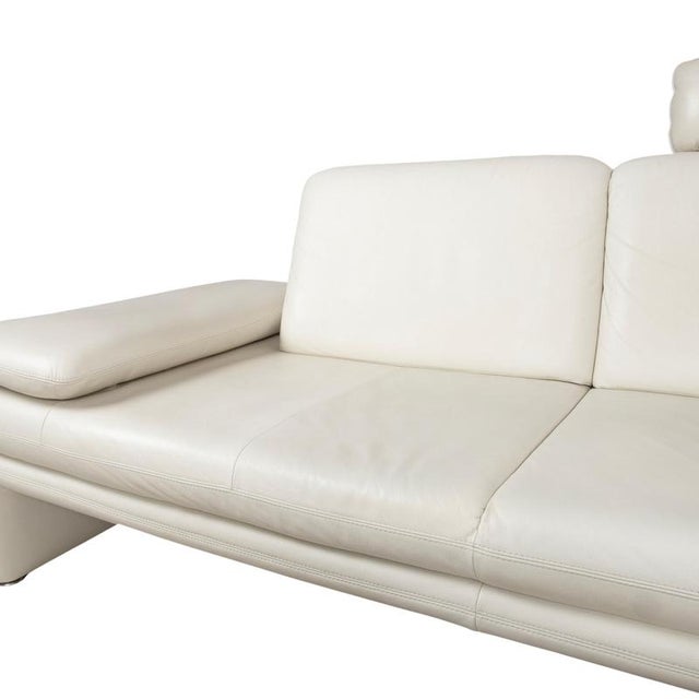 Leather Corner Sofa in Cream Beige with Manual Function by Willi Schillig For Sale - Image 12 of 18