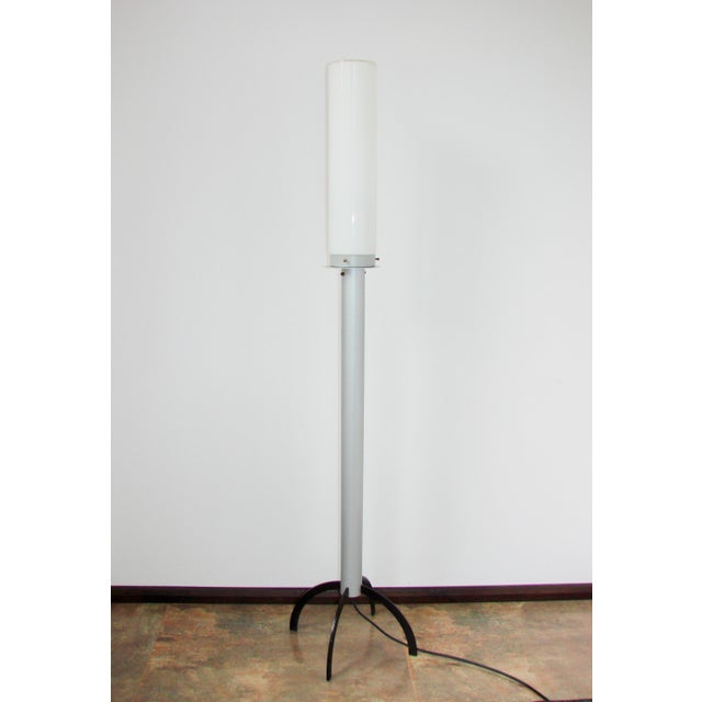 Silver Vintage Floor Lamp in Glass and Metal, 1980s For Sale - Image 8 of 11