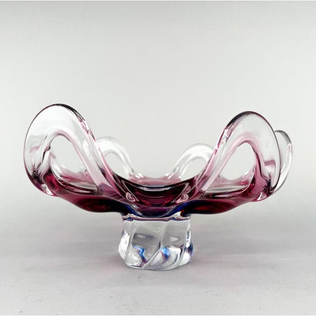 Art glass bowl designed by Josef Hospodka in the 1960s and manufactured by Chribska glassworks in former Czechoslovakia....