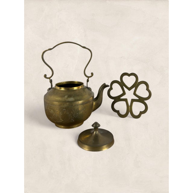 Antique English Victorian Brass Teapot With Stand For Sale In Tampa - Image 6 of 7
