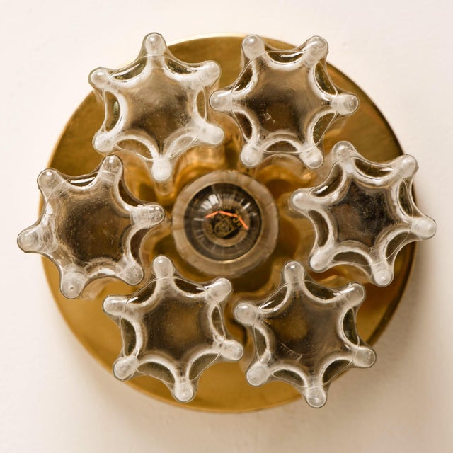 Metal Brass and Glass Lights Ceiling Fixtures from Limburg Glashütte, 1970s, Set of 2 For Sale - Image 7 of 17