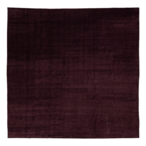 Modern Rug Made From Wool and Silk Featuring a Tibetan Weave Design in Purple