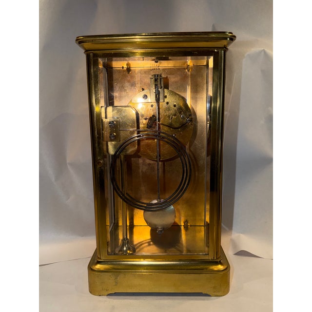 19th Century French Japonisme Crystal Regulator Mantel Clock, Aesthetic Movement For Sale - Image 10 of 12