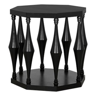 NOIR Marceo Side Table, Hand Rubbed Black For Sale