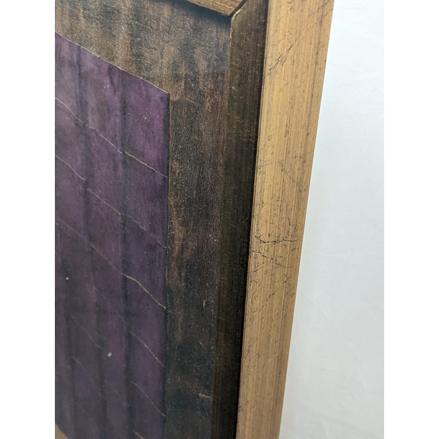 Oversized Vintage Andean Musicians Banana Leaf Mosaic Folk Art – Purple, Red & Cream For Sale - Image 15 of 17