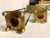 Metal Mid Century Transitional Black Metal and Brass Candlesticks, a Pair For Sale - Image 7 of 12