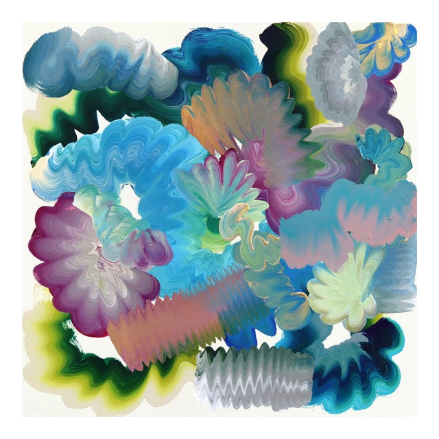 Blooming - Colorful Expressive Contemporary Abstract Art on Canvas Original Artwork by Shiri Phillips For Sale