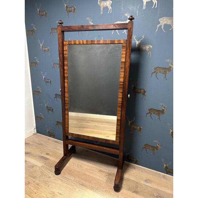 Hollywood Regency William IV Cheval Mirror, 1830s For Sale - Image 3 of 15