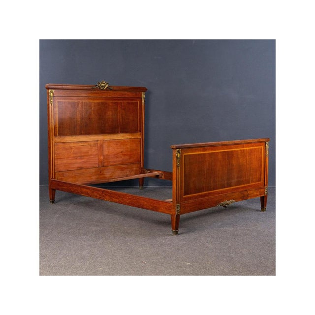 Art Nouveau Double Bed in Mahogany For Sale - Image 16 of 16