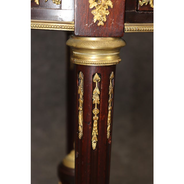 19th C French Louis XVI Style Ormolu Mounted Marble Top End Table For Sale - Image 15 of 15