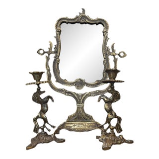 Handmade Brass Horse Mirror Set For Sale