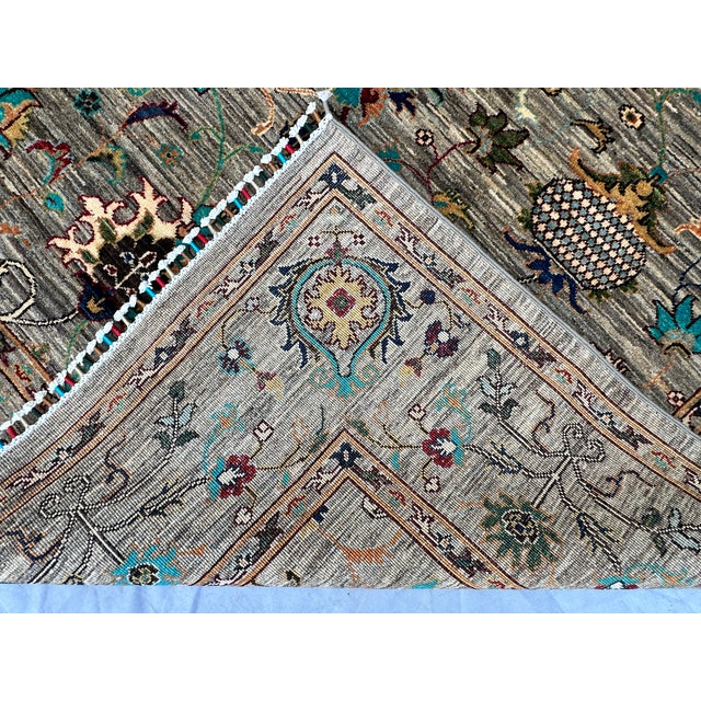 Hand-Knotted Afghan Sultanabad Chobi Wool Area Rug - 8'10" X 12'0" For Sale - Image 15 of 15
