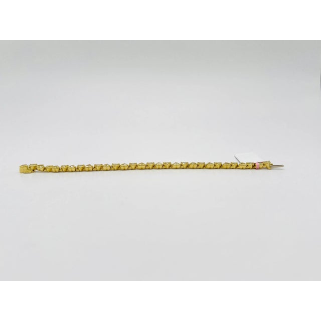 Early 21st Century Yellow Heart Half Cart Each Diamond Bracelet in 18k Yellow Gold For Sale - Image 5 of 8