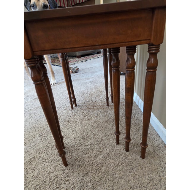 Vintage Ethan Allen Furniture Regency Style Set of Three Nesting Tables For Sale In Indianapolis - Image 6 of 17
