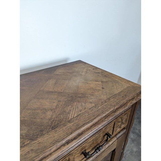Brutalist Brutalist Oak Buffet in the style of Dudouyt For Sale - Image 3 of 11