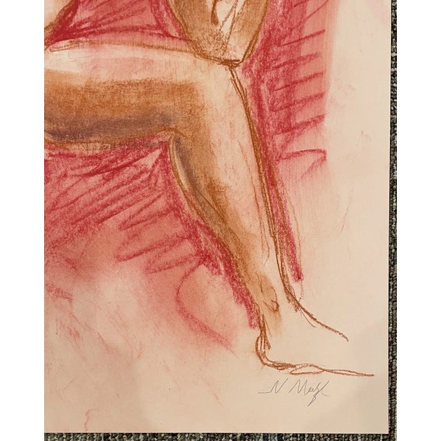 Figurative Neil Meitzler Male Nude Oil Pastel Drawing For Sale - Image 3 of 5