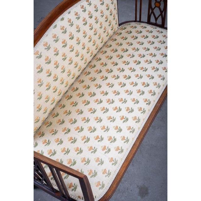 Art Nouveau 2-Seater Sofa or Bench in Mahogany, Early 1900s For Sale - Image 9 of 10